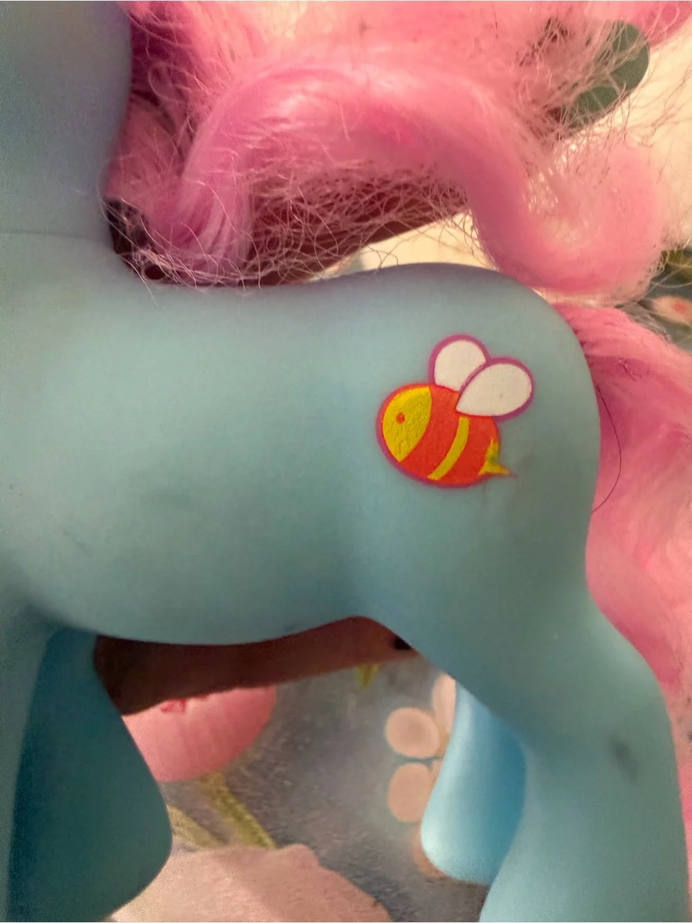 Pony Gi-Go Wonder Blue Unicorn Pink Hair Bumble Bee MLP 1981